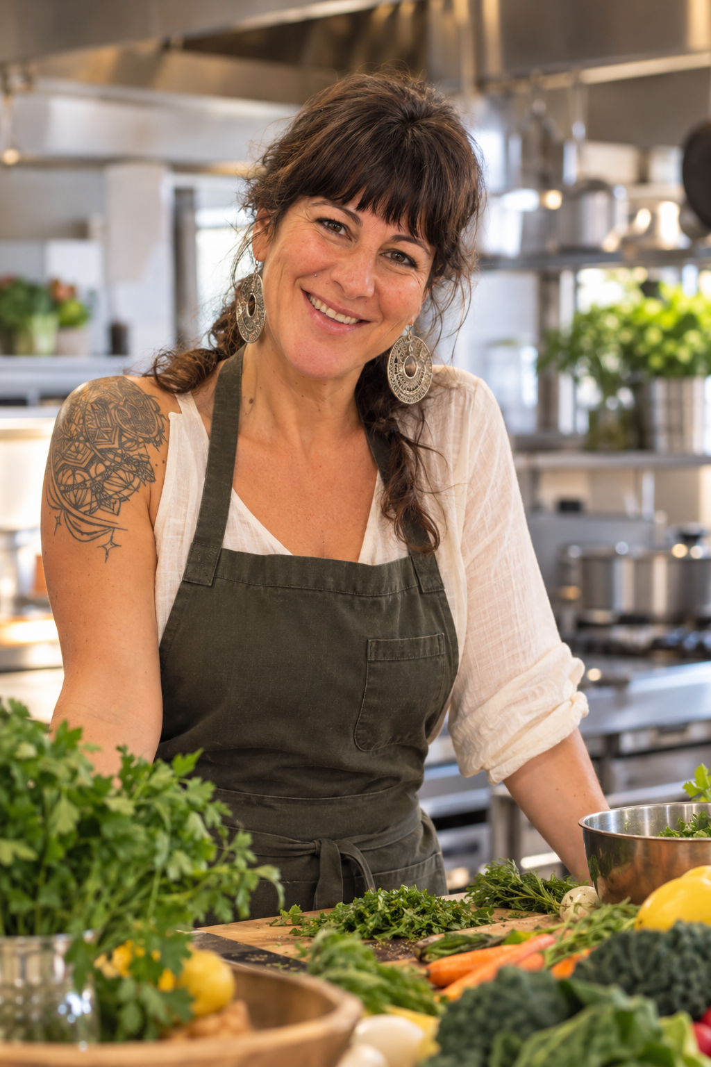 Chef preparing fresh ingredients